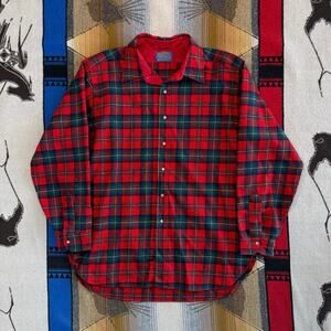 Vintage Men’s Pendleton Button Up Flannel Shirt Size XL Pure Virgin Wool 80s 90s